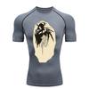 Dämonen-Print Herren Sport-T-Shirt Training Fitness Kompression Herren Trainings-T-Shirt Synthetisches Herren-T-Shirt Pilates
