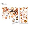 Removable Fall Window Stickers for Home Autumn Static Sticker with Cute Animals & Maple Leaves, Harvest Seasonal Glass Living Room Festival