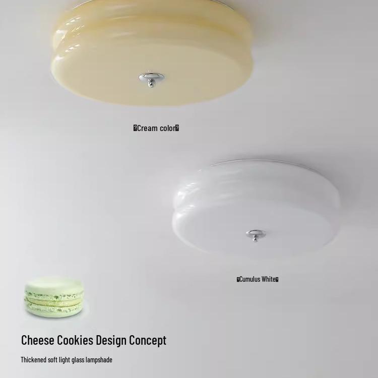 Vintage Bauhaus French Cream Glass Ceiling Lamp for Bedroom or Balcony