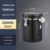 Stainless Steel Airtight Coffee Bean Storage Jar with Breathing Valve & Spoon