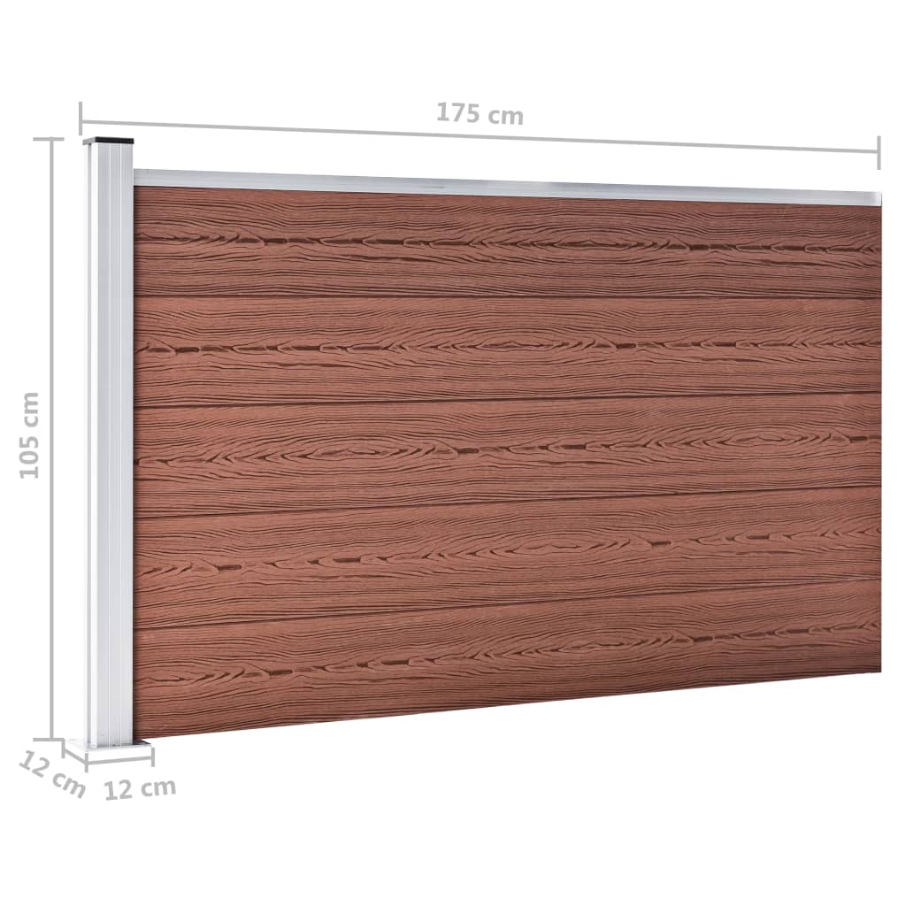 WPC Garden Fence 175 X 105 Cm Brown