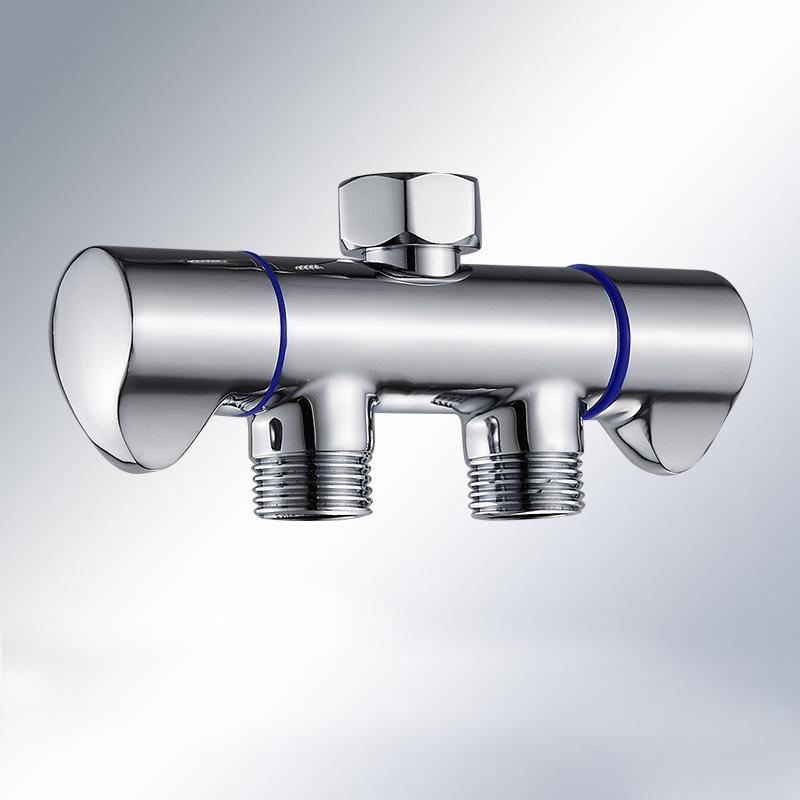 

New Multi-Function Washing Machine Bibcock Brass Chrome 1 In 2 Out 3-Way Single Cold Water Adapter Thread G1/2