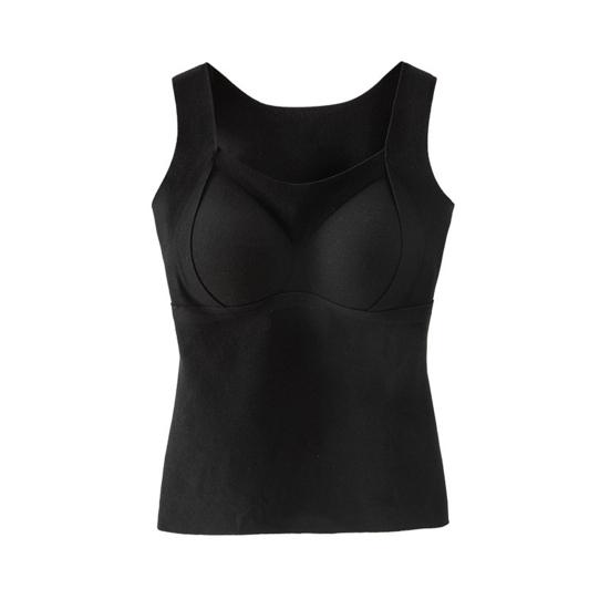 Women Sleeveless Thermal Tank Top with Built-in Bra Fleece Lined Warm Base Layer Tunic Camisole Undershirt for Cold Weather