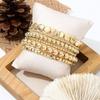 6Pcs/set Bohemia Handmade Geometric Ball Bead Chain Bracelet Vintage Stacked Ball Beaded Bracelet For Women Trend Party Zircon