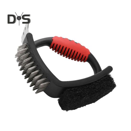 Univerzální škrabka na grilování 3 v 1 Tepelně odolná nerezová ocel na čištění grilů pro plynové uhlí a běžné trouby