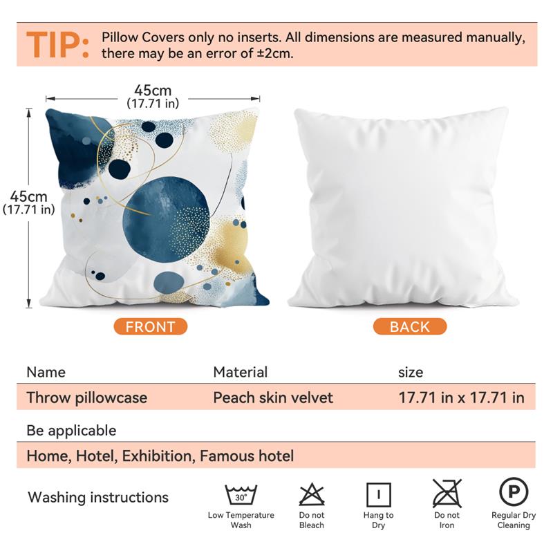 Abstract Geometry Cushion Pillowcase Printed Polyester 45X45Cm Throw Pillowcover Decorative Sofa Cushion Pillowslip Home Decor