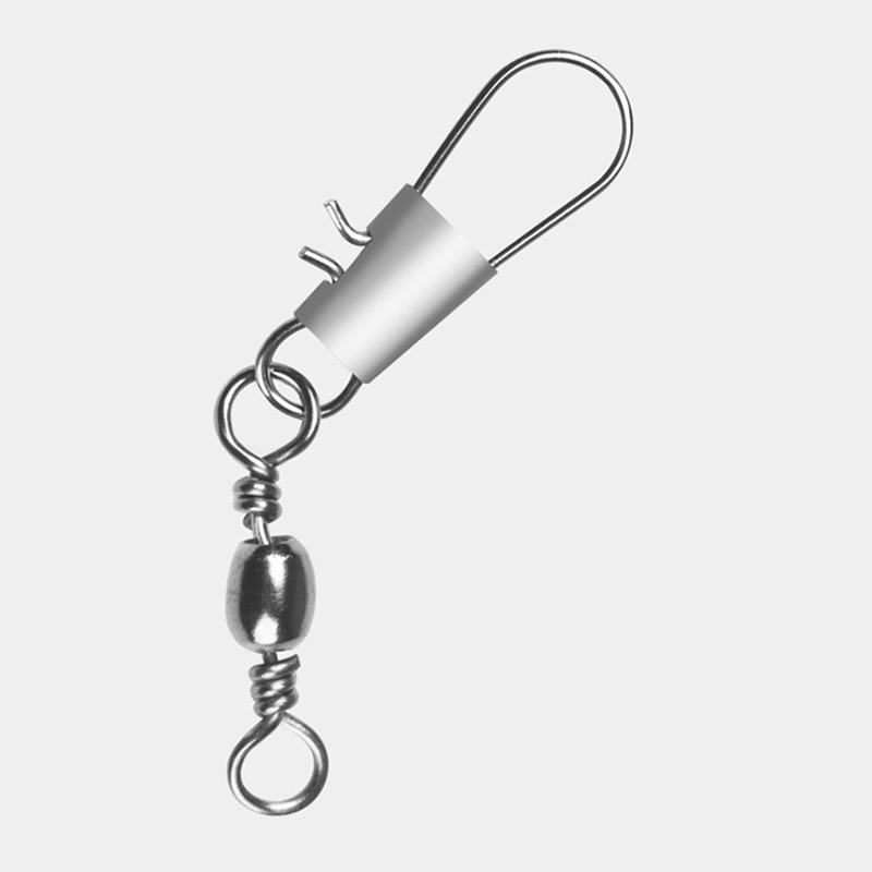 50Pcpcs Stainless Steel Fishing Connector Pin 1# 2# 3# 4#5 # Bearing Rolling Swivel With Snap Fishhook Lure Accessories