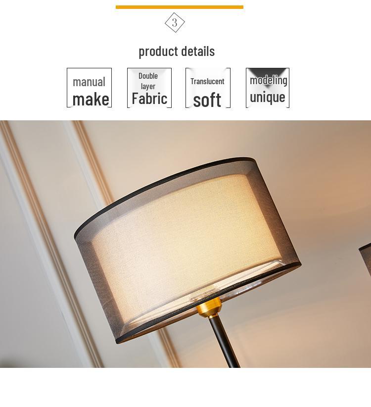 Modern Retro Mid-Century Luxury Bedside Table Lamp