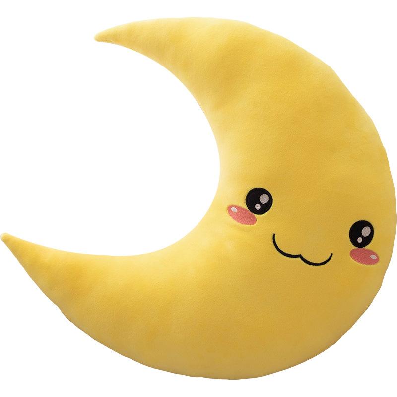 Cute Expression Moon Throw Pillow Plush Toy Doll Home Sofa Pillow Cushion Child Soothing Doll