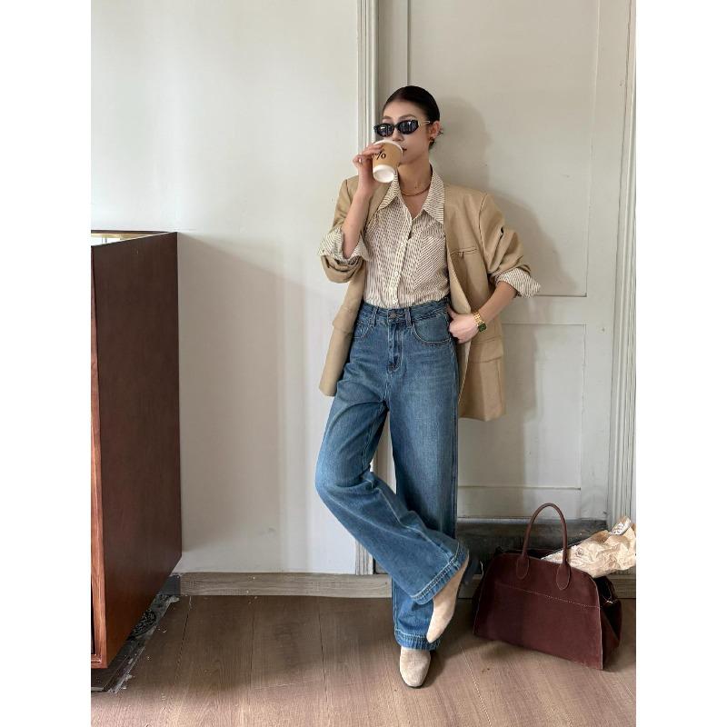 Cloud Long, Retro Personalized Spring Jeans Women's Wide-leg Pants New Drape Trousers Spot