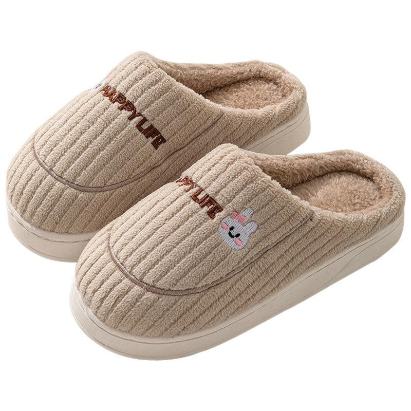 Confinement cotton slippers women's winter 2023 new bag heel indoor home warmth plush cotton shoes women's winter