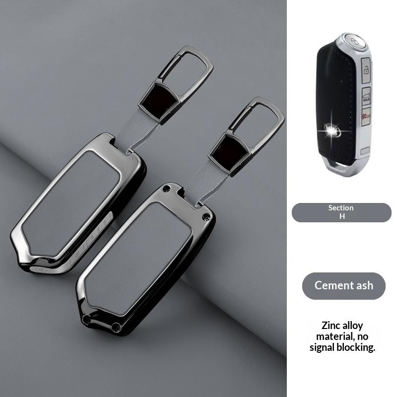 4 Button Car Smart Key Cover For Kia K900 Stinger Key Fob Zinc Alloy Leather Car Key Fob Case Protector