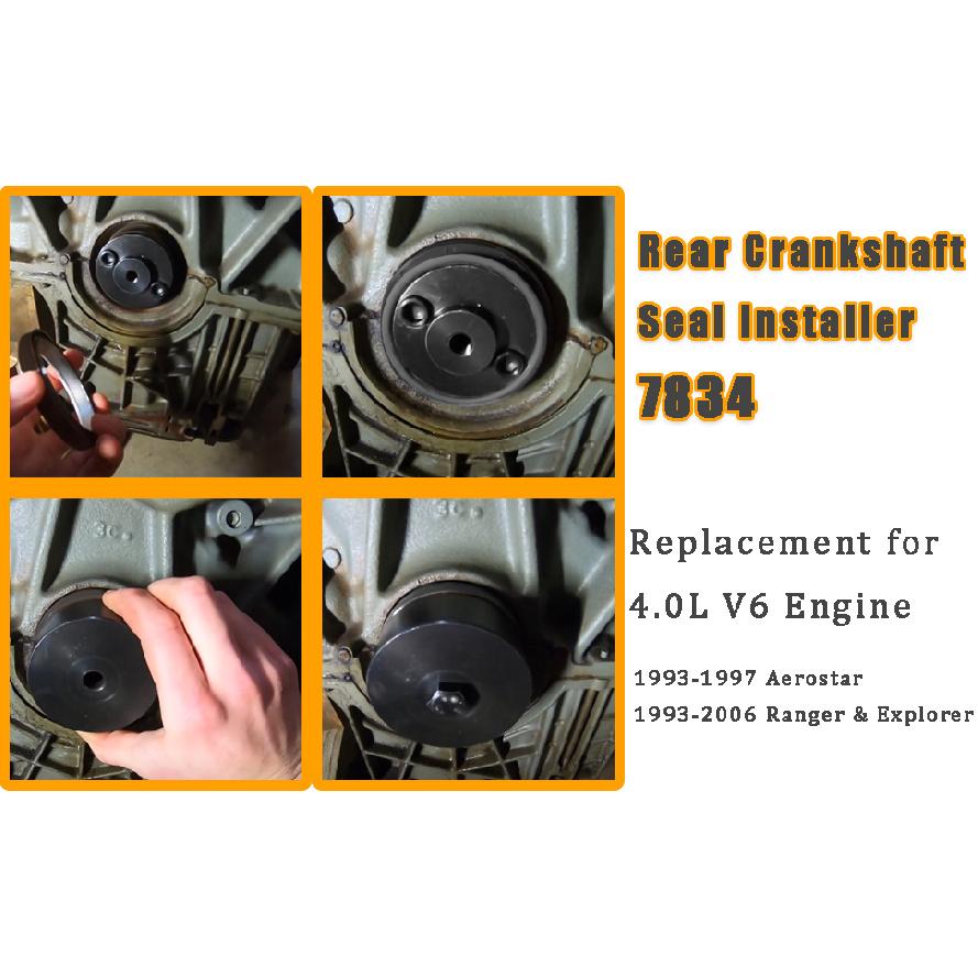 7834 Rear Crankshaft Seal Installer , No. 303-5524 for Ford 1993–1997 Aerostar; 1993–2004 Ranger & Explorer W/ 4.0L V6 Engine