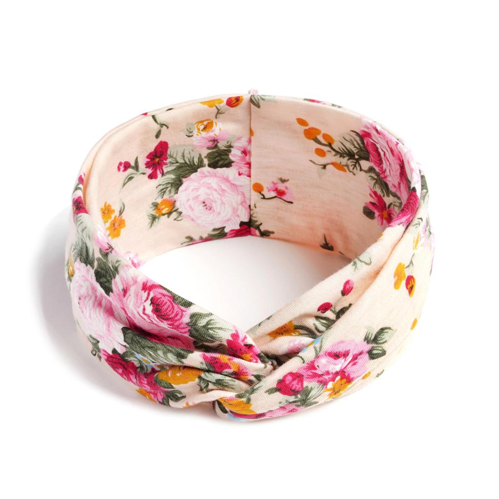 Bohemian Cross Knotted Headband Gypsy Yoga Sports Headband Wide Female Stretch Headband