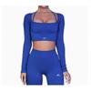 AL Womens Long Sleeve Yoga Top With Bra Padded Quick Dry Gym Training