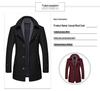 Men's Woolen Scarf Collar Overcoat - Autumn/Winter Warmth for Middle-Aged