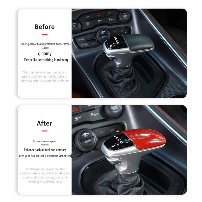 Dodge Challenger Gear Shift Knob Cover (2015-2021) - ABS Carbon Fiber Decorative Sticker
