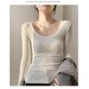 Women Solid High Elastic Slim Long Sleeve Round Neck Casual Bottoming T Shirt
