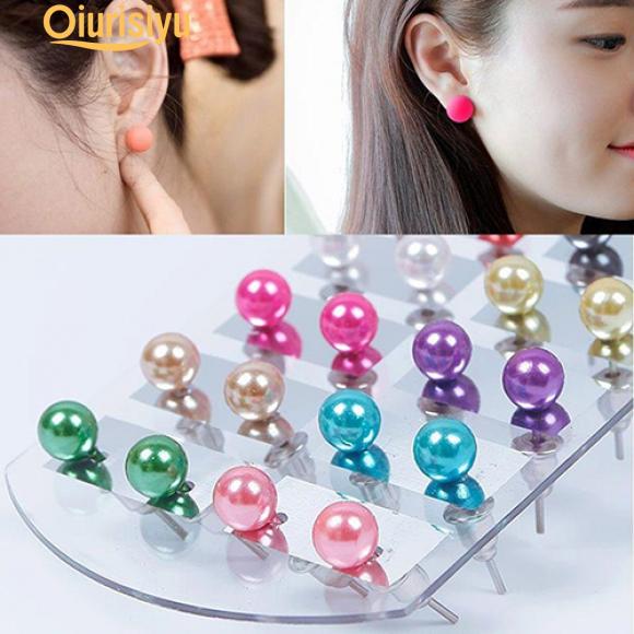 

Женщины 12 пар Ушная шпилька Круглый шар Серьги Набор Eardrop
