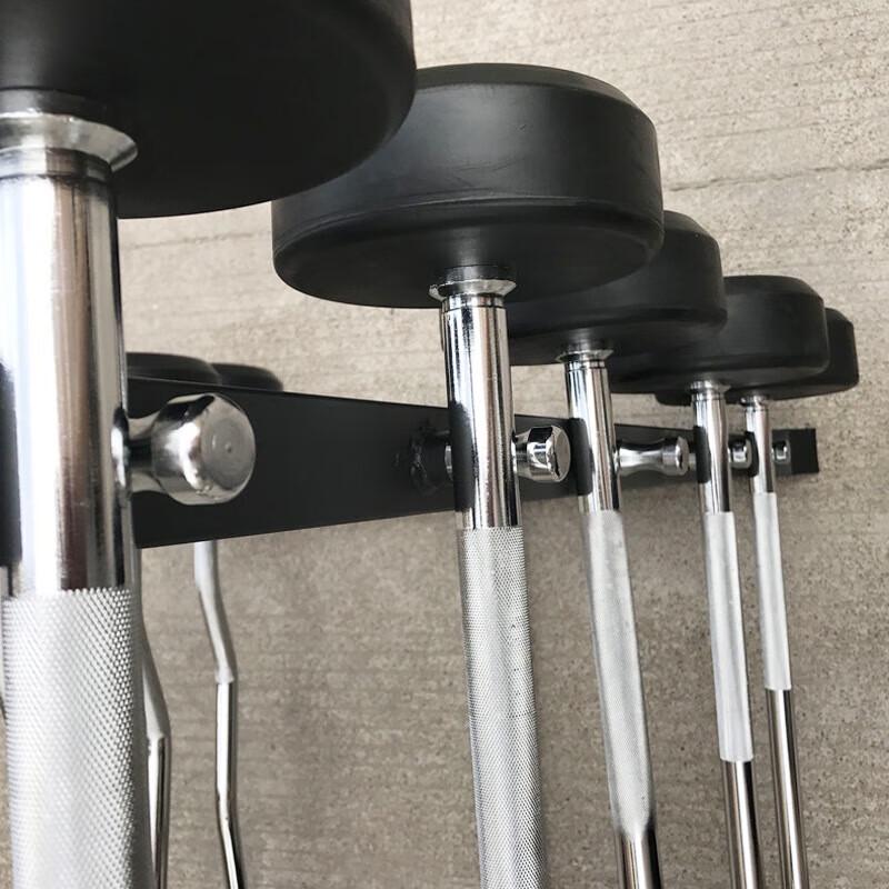 Fixed Rubber-Coated Barbell Set with Storage Rack
