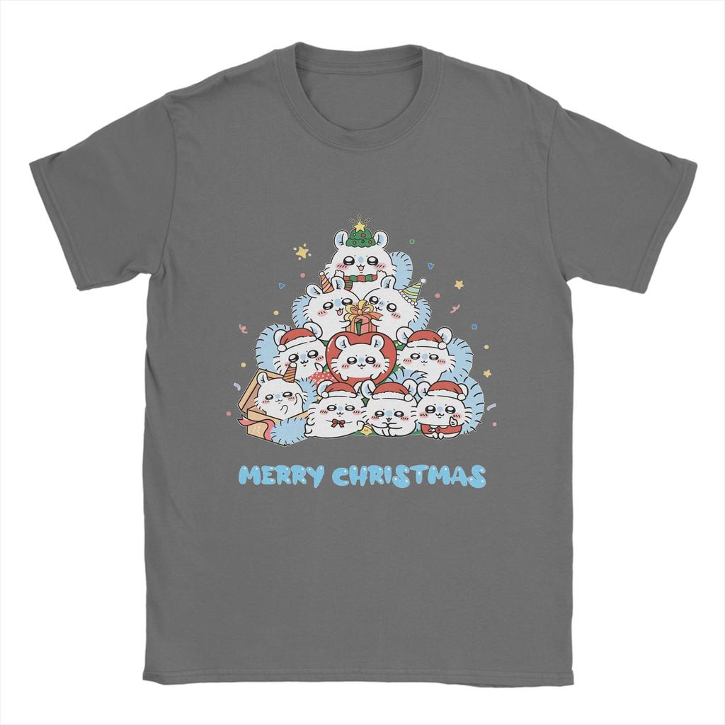 Men's Women T-Shirts Chiikawas Usagi Hachiware Merry Christmas Novelty Cotton Tee Shirt T Shirt Round Neck Clothes Plus Size