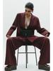 2025 Women's Double-Breasted Suit Jacket & High-Waisted Pants Set - European & American Casual Style