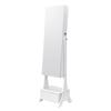 Mirror Jewelry Cabinet Standing Mirror with Storage Full Length White