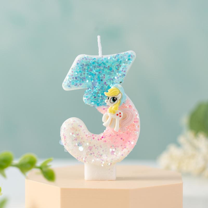 Cartoon Creative DIY Birthday Party Atmosphere Digital Candle 0-9 Decorative Ornaments Crafts
