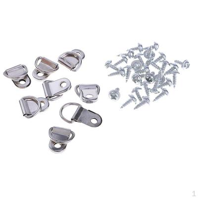 100 Pezzi Anello a D per Quadri per Impieghi Gravosi con Viti per Appendere Legno x 0,39 pollici