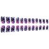 Halloween Gothic Press On Nail Set of 24 Dark Purple Lighting Pattern Faux Nail Flexible Fit For Casual Formal Event