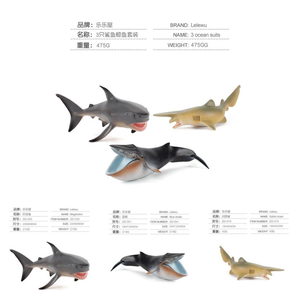 Marine Life Pvc Model Collection With Realistic Shark And Whale Shapes For Learning And Decor