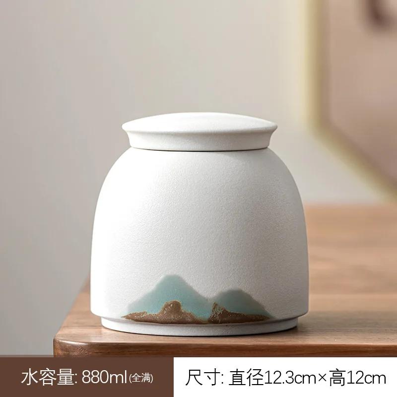 Yuanshan Tea Jar Large Sealed Ceramic Storage Jar Pu er Storage Tank Stoneware Tea Warehouse Tea Storage