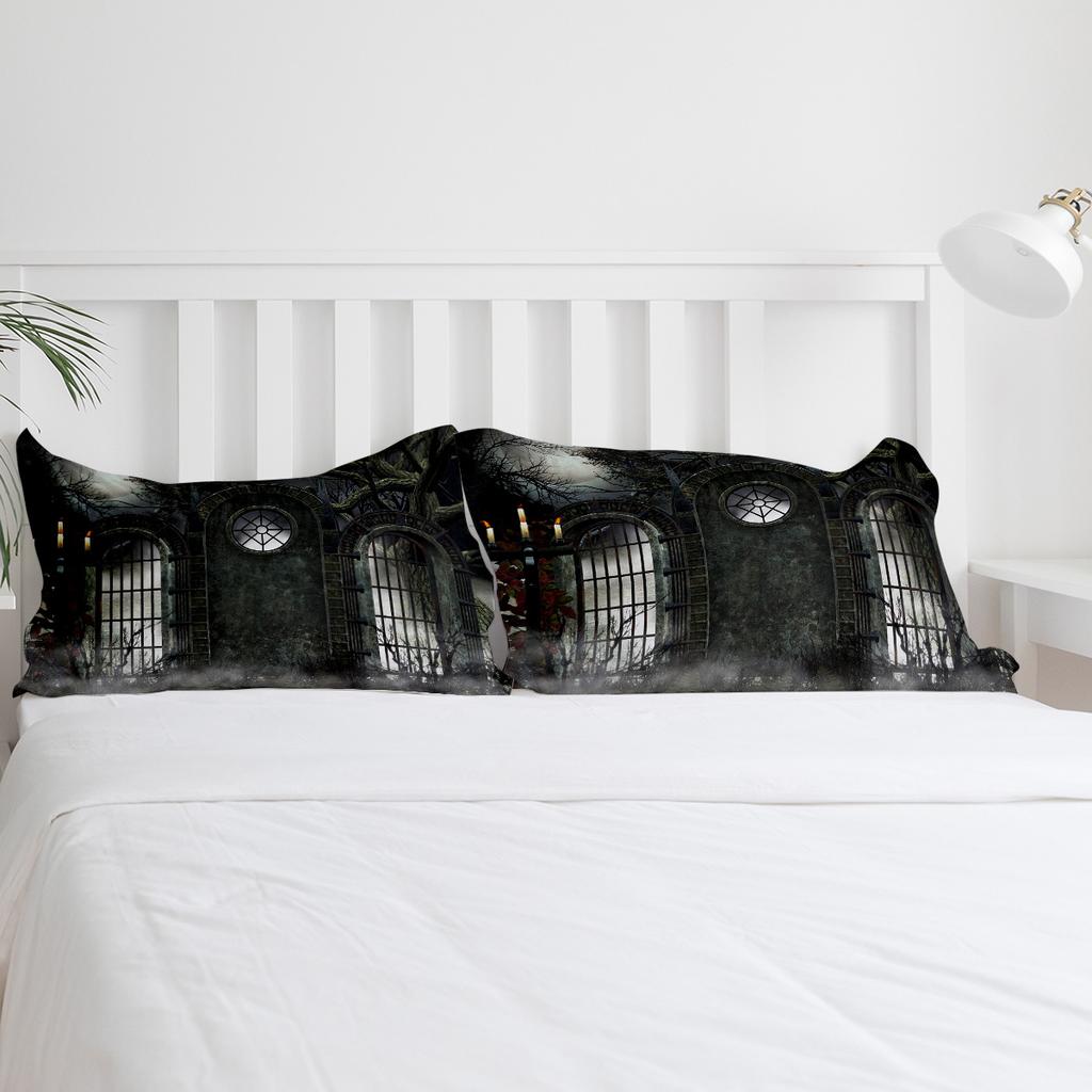 Gate Mystery Dark Halloween Horror Forest Bedding Set 3pcs Duvet Cover Pillowcase Quilt Cover Double Bed Set Home Textile