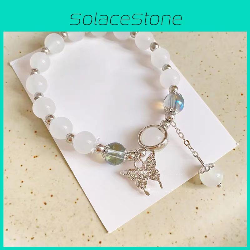 Charm Trendy Butterfly Bracelet Refreshing Moonstone Alloy 2024 Summer Accessory Womens