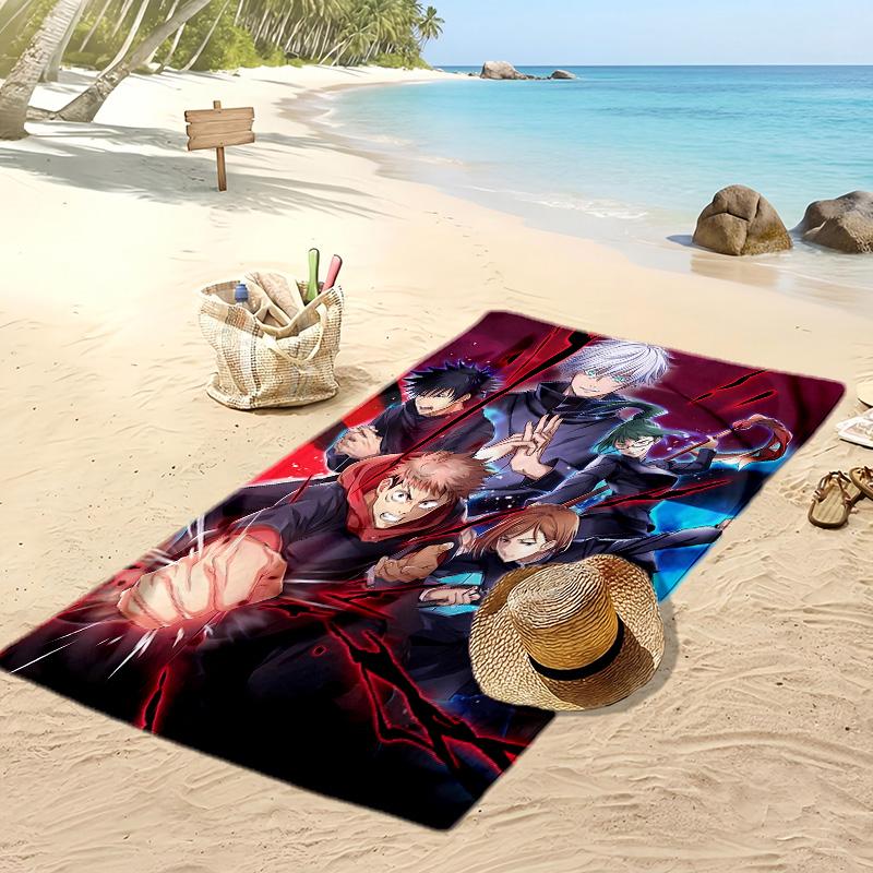 Asciugamano da Spiaggia Asciugatura Rapida Stampato Jujutsu Kaisen Asciugamano da Bagno Super Assorbente Morbido Leggero per Piscina Viaggi Estivi