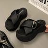 Thick-soled Heightening Slippers Women's Summer Outer Wear New Cross-word Sandals