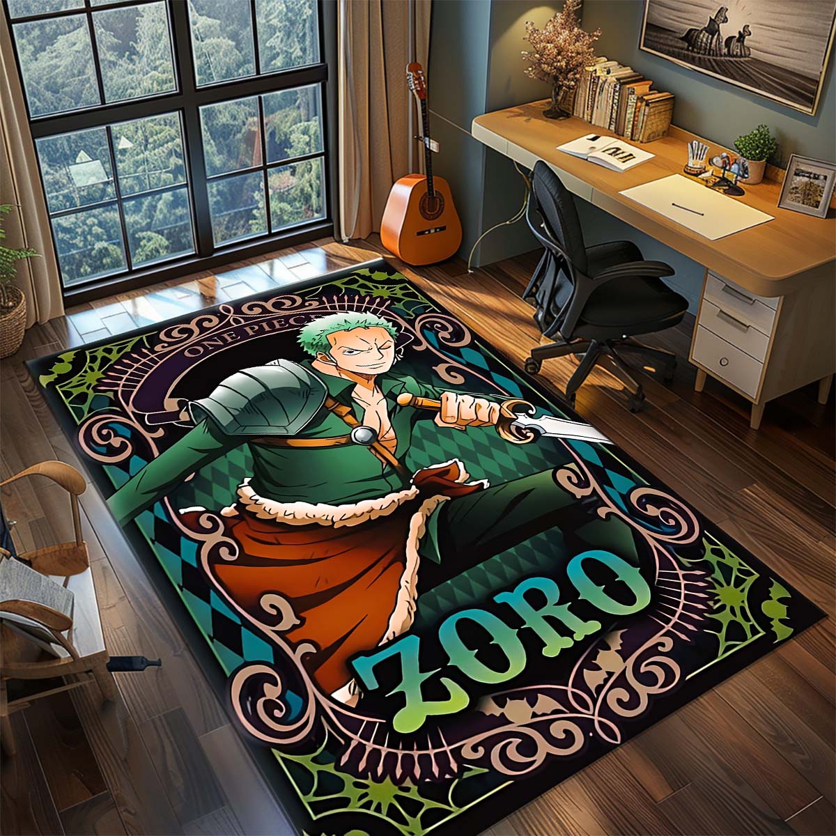 

One Piece Anime Rug Carpet Large Area Rug Non Slip Washable Floor Mat Gamer Room Bedroom Home Decor -QJY 60x90cm