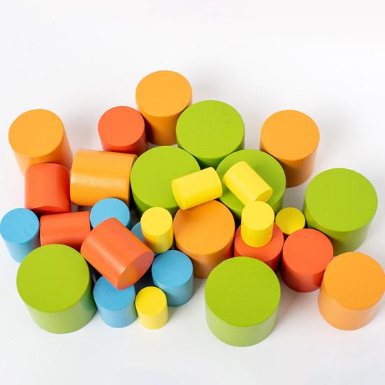 Holzbaustein Stapelspiel Vorschul-Lernen Balance-Stein Farbzuordnungsspiel Pädagogisch Jungen Mädchen Farbsequenz-Spiel