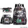 Luo Qixing Three-Piece Schoolbag, Male And Female Students Leisure Bag, Printed Large-Capacity Outdoor Backpack