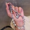 New Crystal Pearl Crystal Lanyard Beaded Mobile Phone Lanyard Wholesale Dream Rabbit Rhinestone Pendant