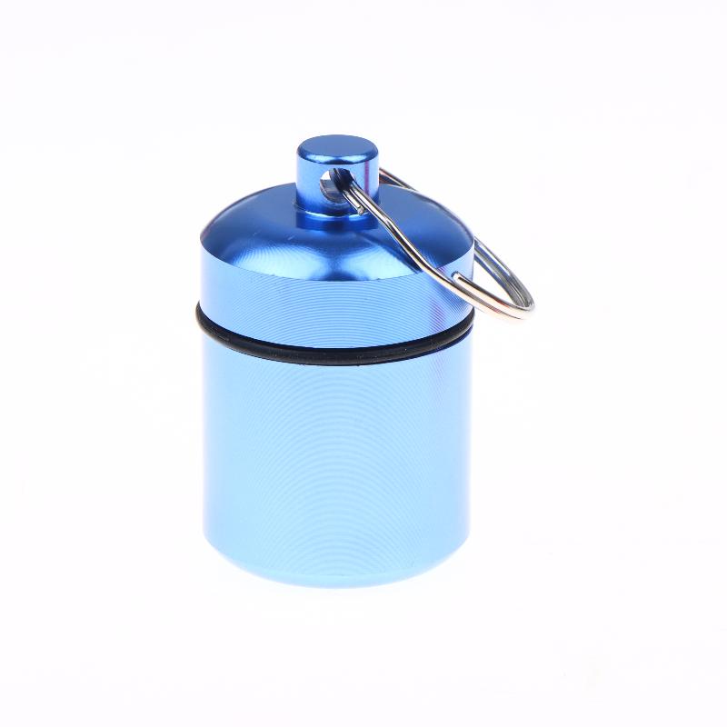 Aluminum Alloy Pill Case Keychain Portable Waterproof Mini Storage Container For Pills Earplugs And Small Items