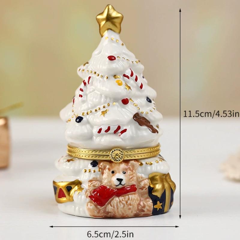 Bear Holiday Resin Christmas Tree Ornament With Creative Gift Jewelry Decor Box