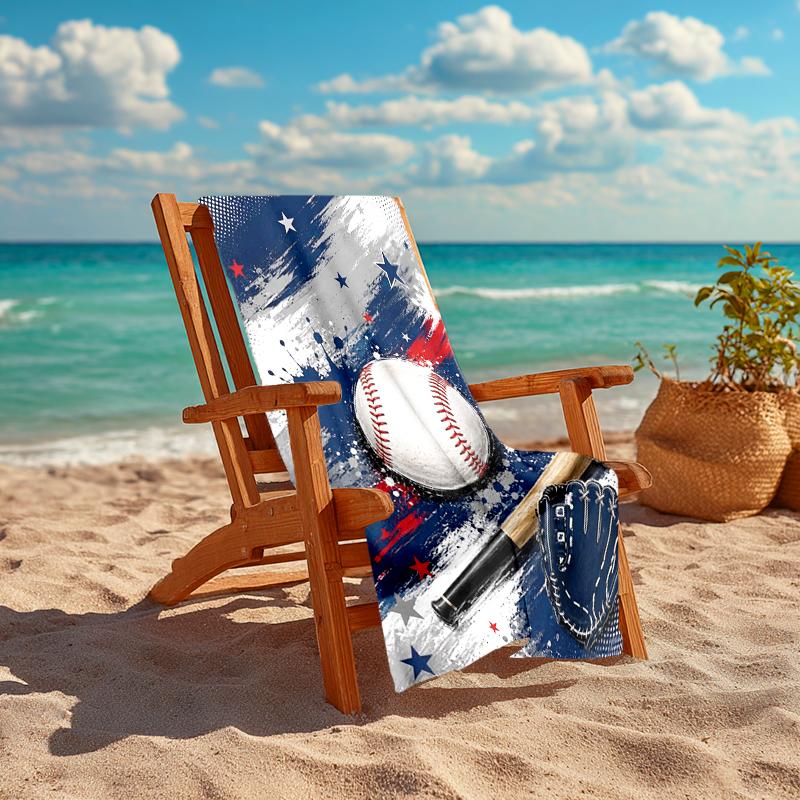 Ultra-Soft Beach Towel with Baseball Theme,Ideal for Pool - Camping, Diving - Perfect Travel Essential, Vibrant Beach Towel.