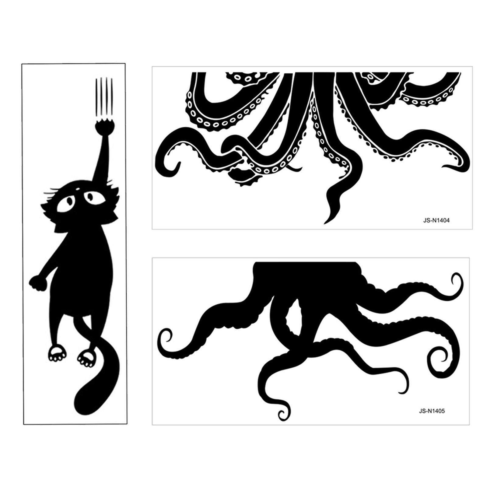 2Pcs Halloween Toilet Stickers Wall Decals, PVC, Removable Toilet Seat Lid Stickers for WC, Washroom, Restroom Home Decor Cat