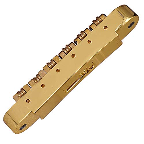 SVRITE Gold Tune-O-Matic Motorized Roller Saddle Bridge for LP Electric Guitar, Made In Korea