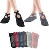 Amzbag Yoga 3D Pilates Socks with Odor for Indoor and Gym One Size Fits Free Black Dark Gray of Five-Toe Socks, Non-Slip, Toes, Breathable,