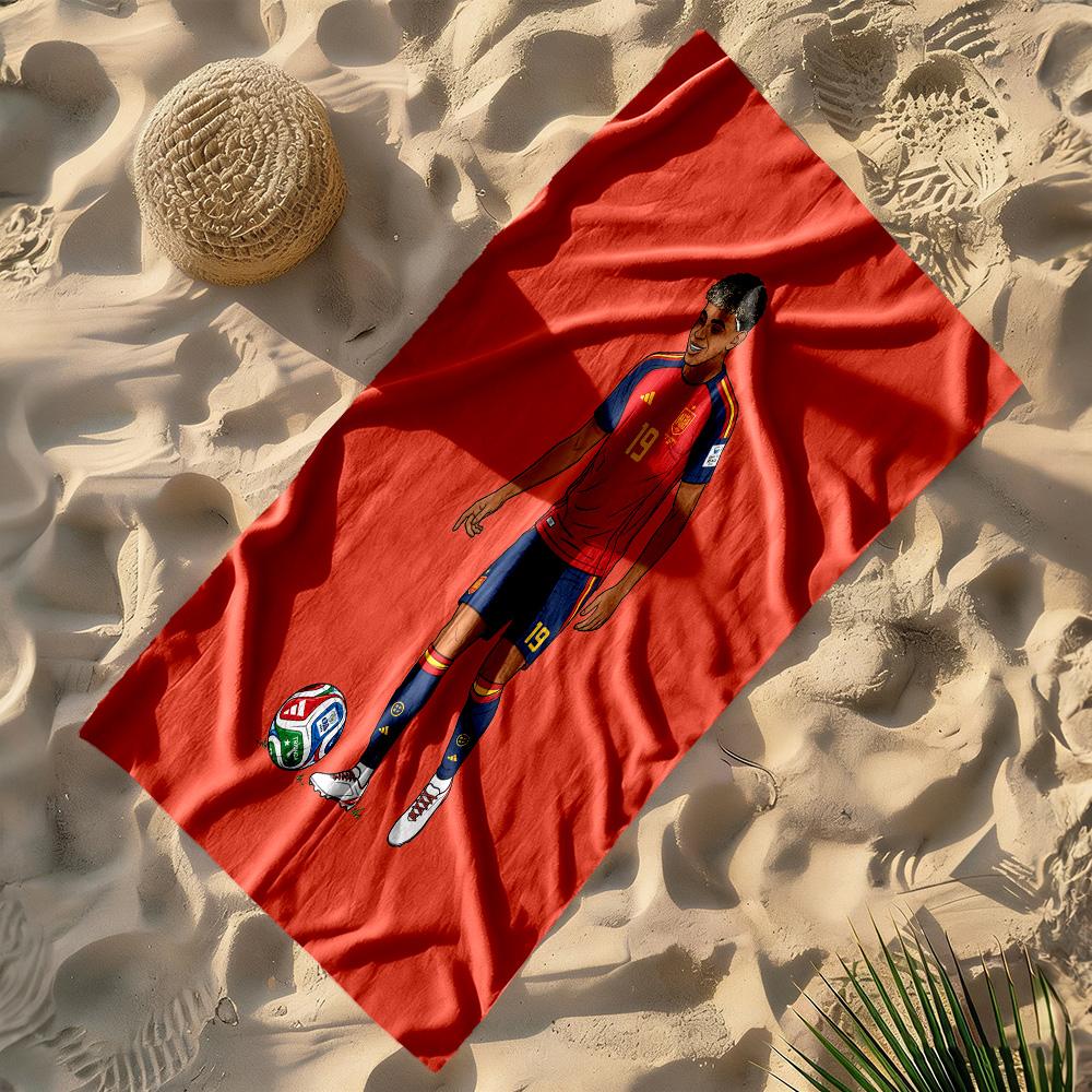 Lamine Yamal Spain Soccer Player Beach Towel Super Soft Microfiber Quickdry Fabric Comfortable Lightweight