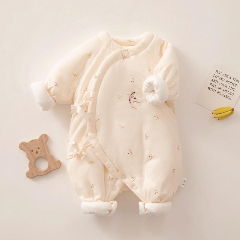 Baby Boy Girl Winter Thick Cotton Hanbok With Slipon Closure For Newborns