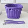 1pc Bicycle Front Basket Hand Knitting Bike Basket Plastic Rattan Bicycle Basket Bike Accessories  Multi-color Optional