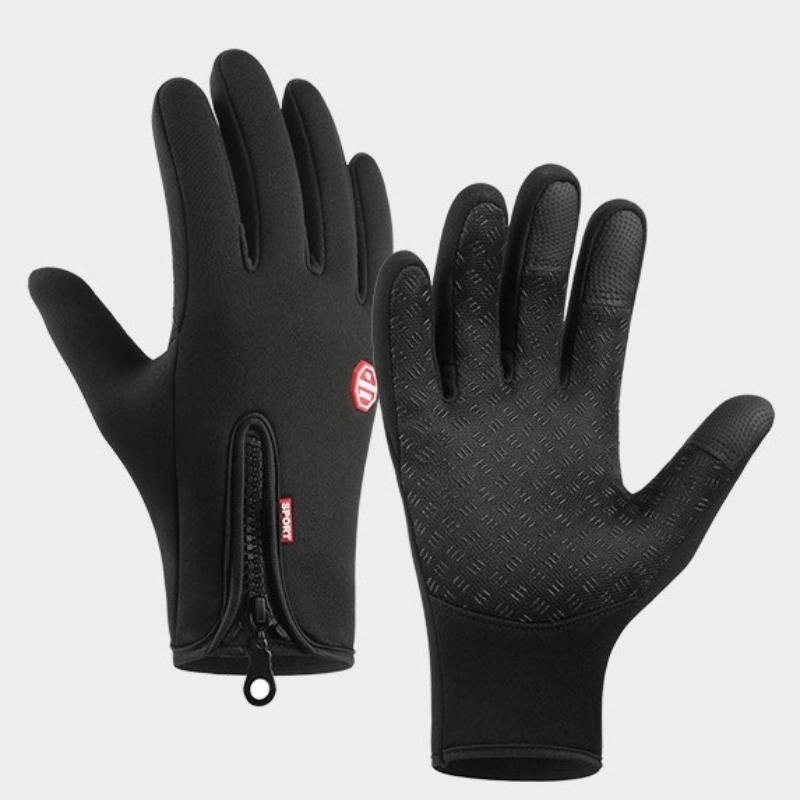 

Winter Warm Men s Gloves Touchscreen Sport Women Outdoor Fishing Splash-proof Skiing Cycling Snowboard Nonslip Zipper Gloves L чёрный